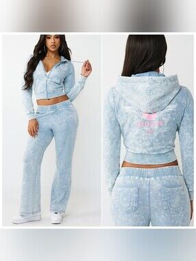 TRUE RELIGION | Horseshoe Wing Faux Denim Hoodie & Pants